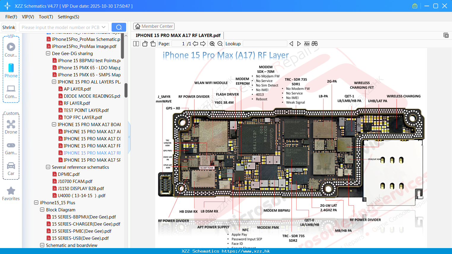 IPhone 15 PRO MAX A17 RF LAYER